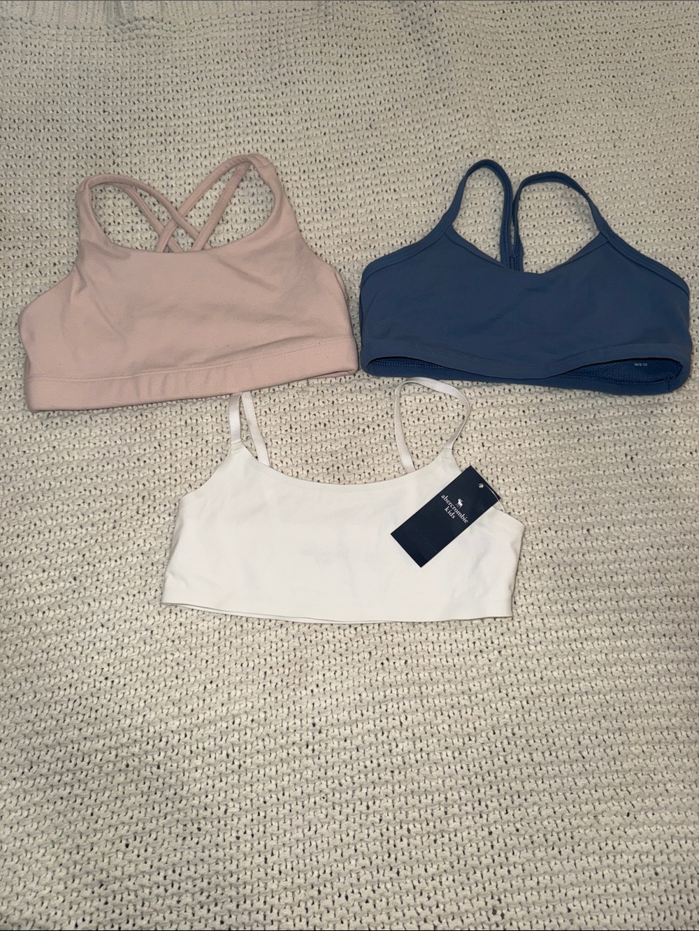 Girl’s Sports Bra Bundle Athleta Girls Abercrombie & Fitch Size M 7/8 8-10